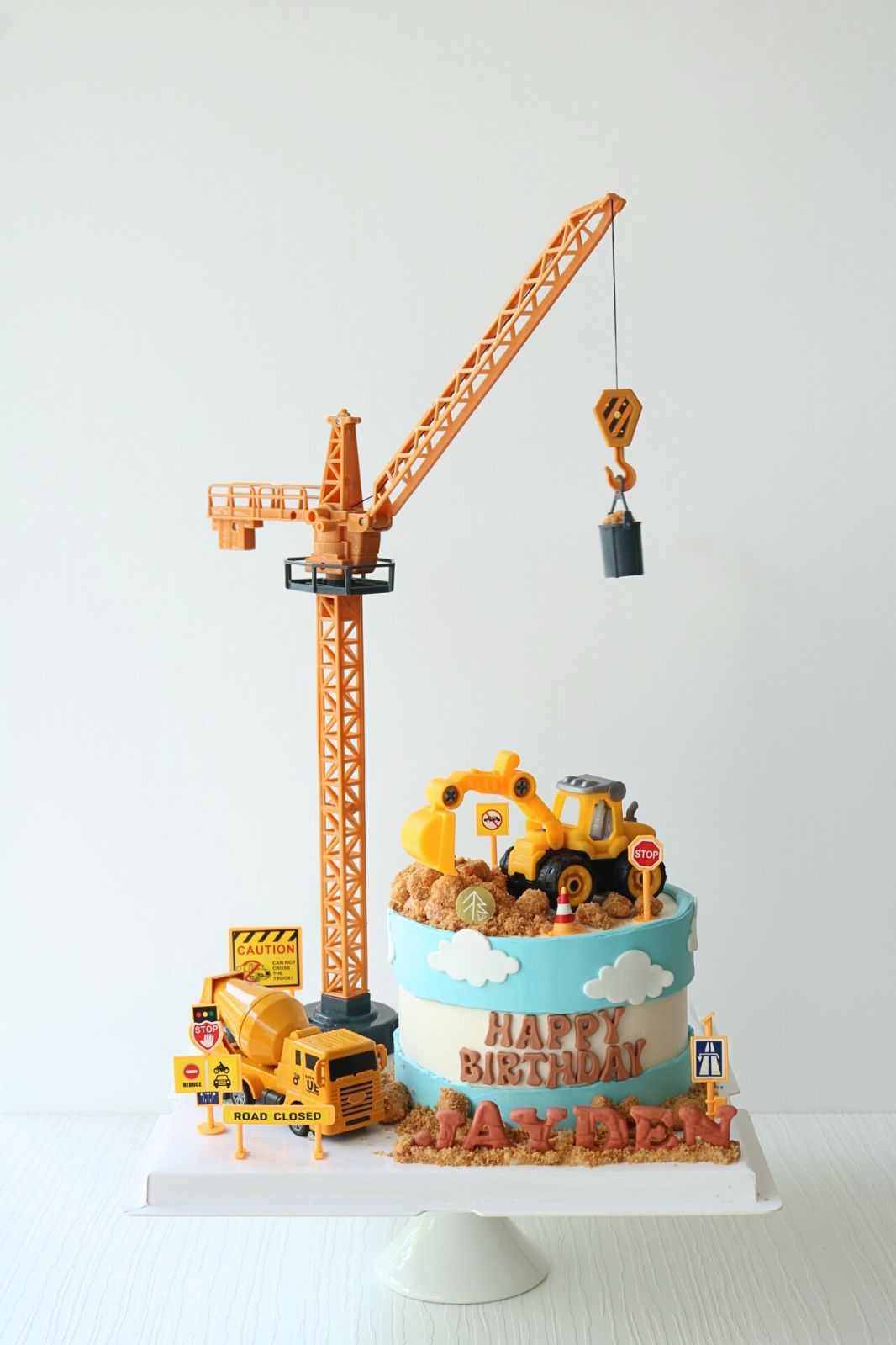 Construction Cake With Crane