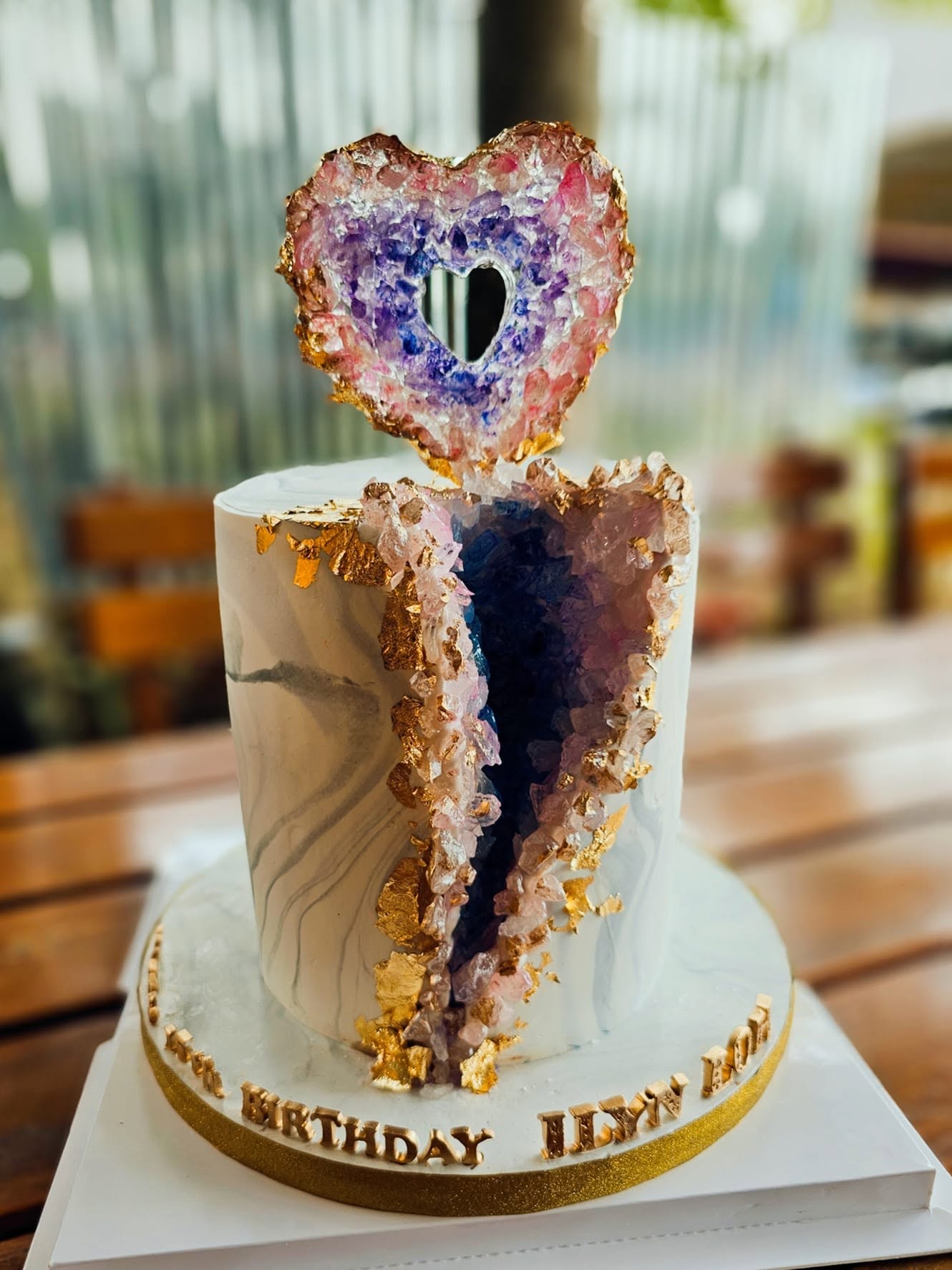 Heart Geode Cake