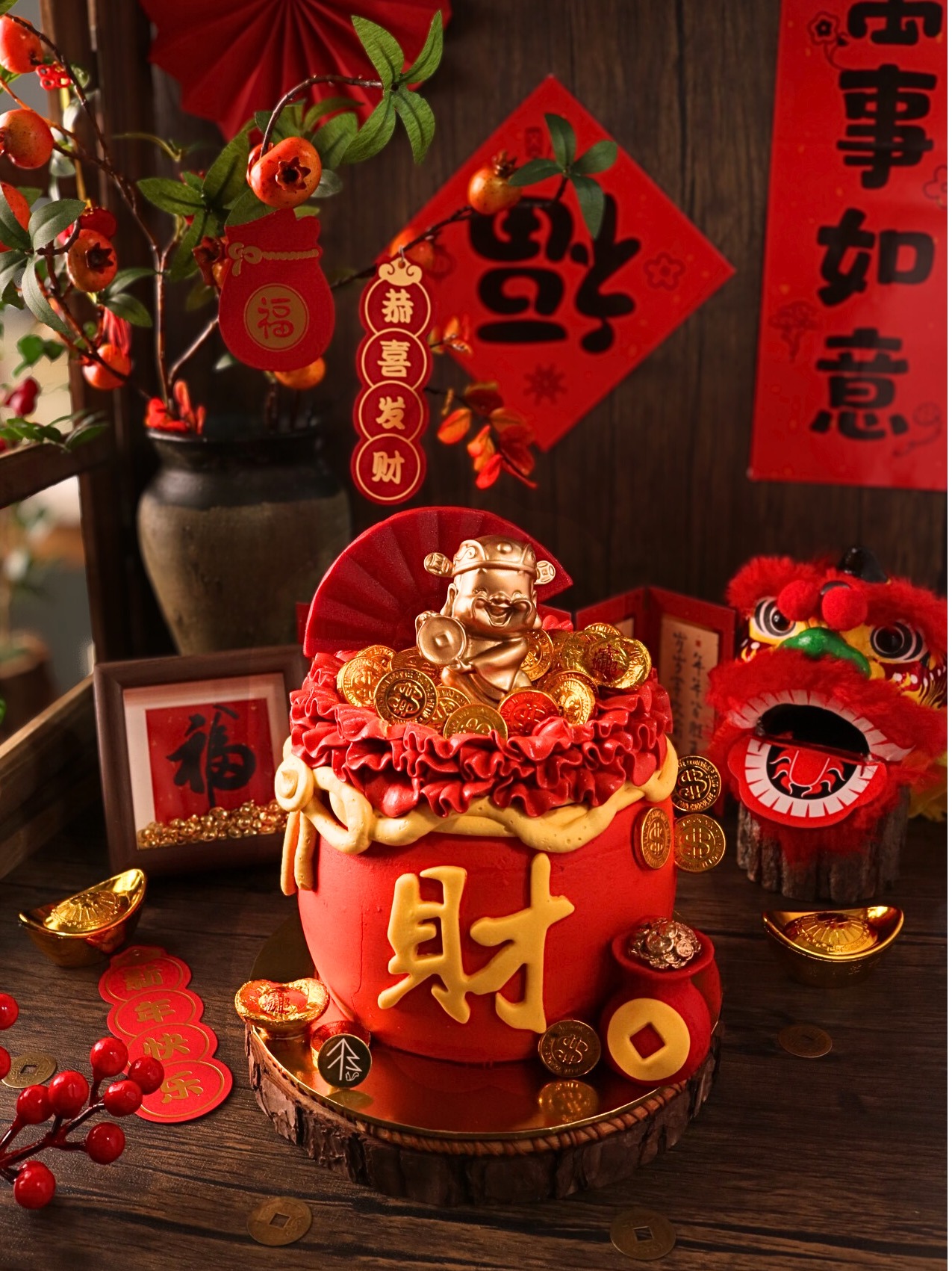 CNY Money Bag Butter Cream Cake