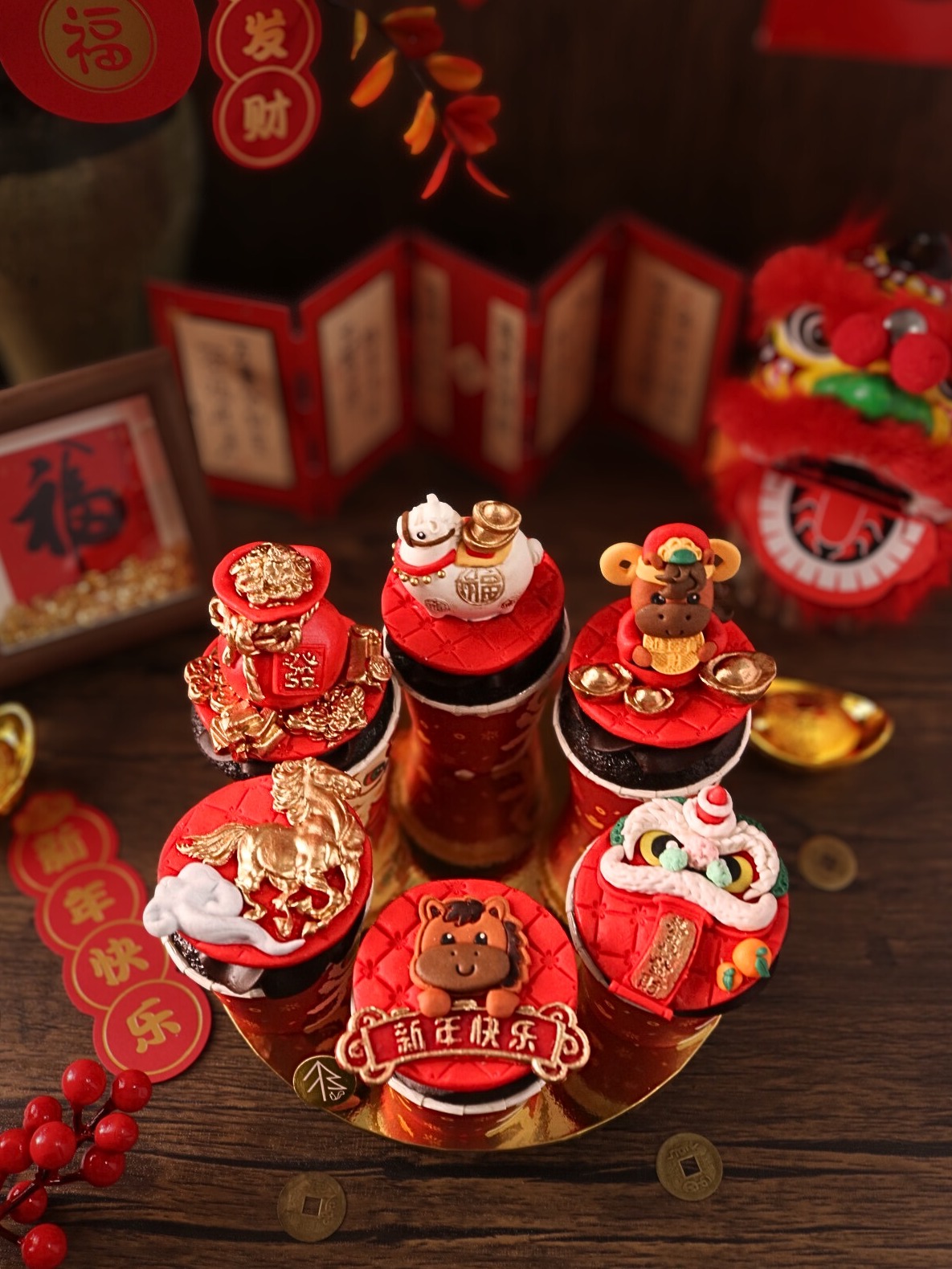 CNY Cupcake - Auspicious Lucky Horse