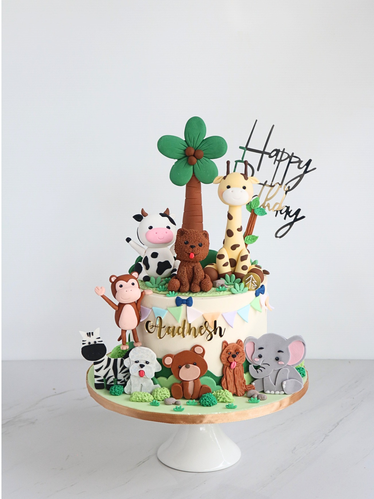 Jungle Animal Safari Baby Cake