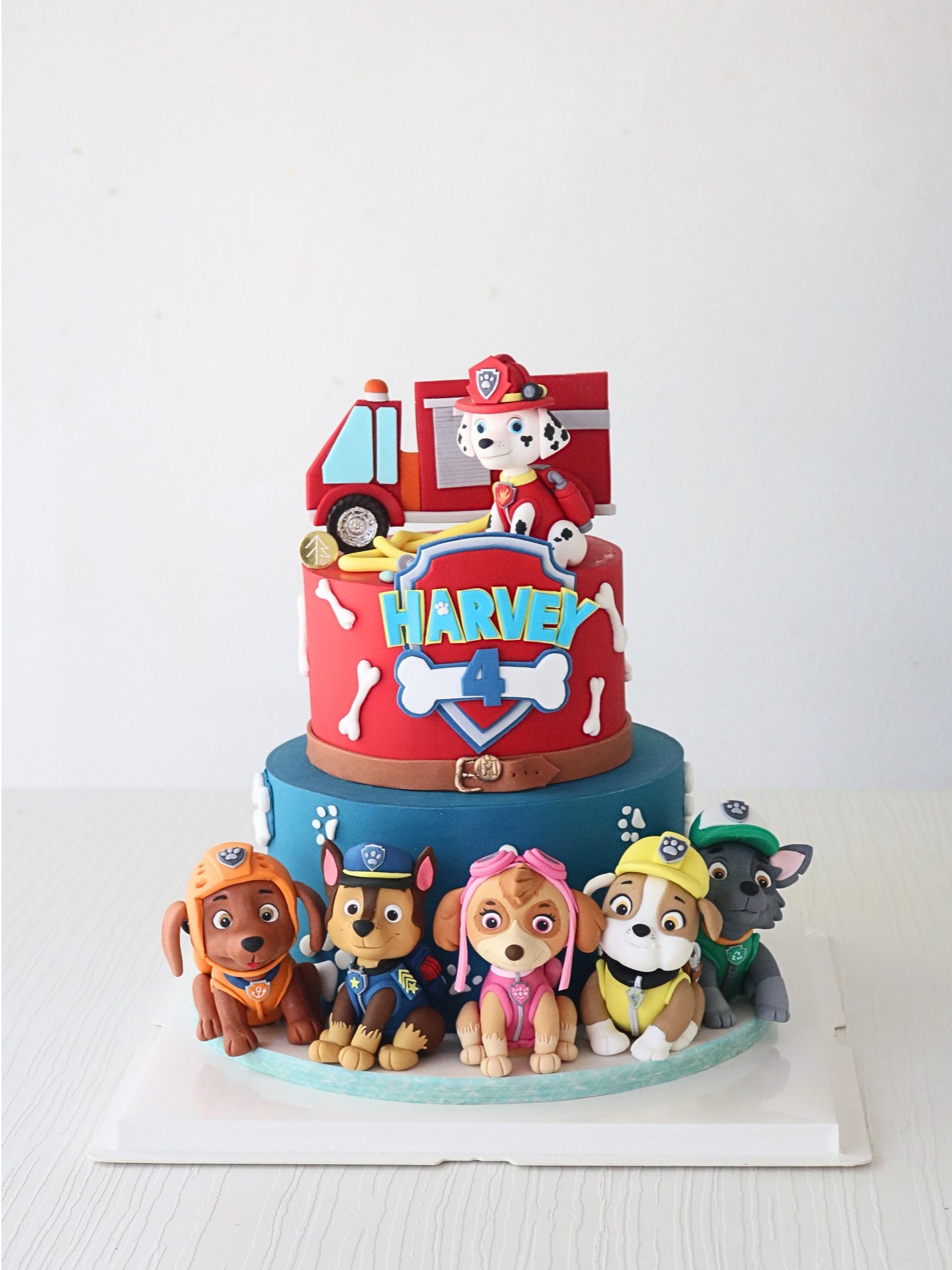 Paw Patrol Friends Cake - 2 Tier With Fondant Figurine