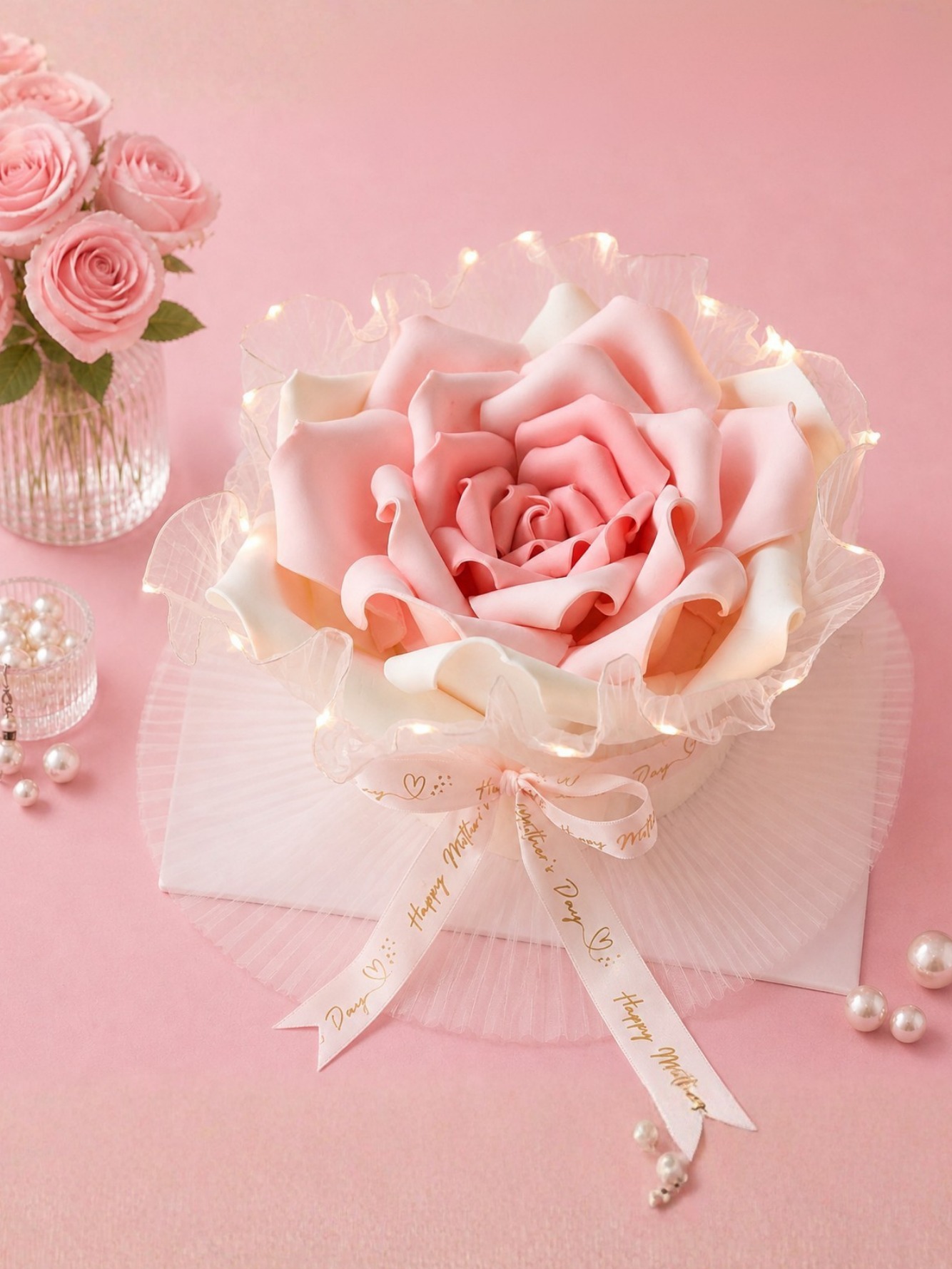 Rose Flower Bouquet Cake - Mother's Day Cake