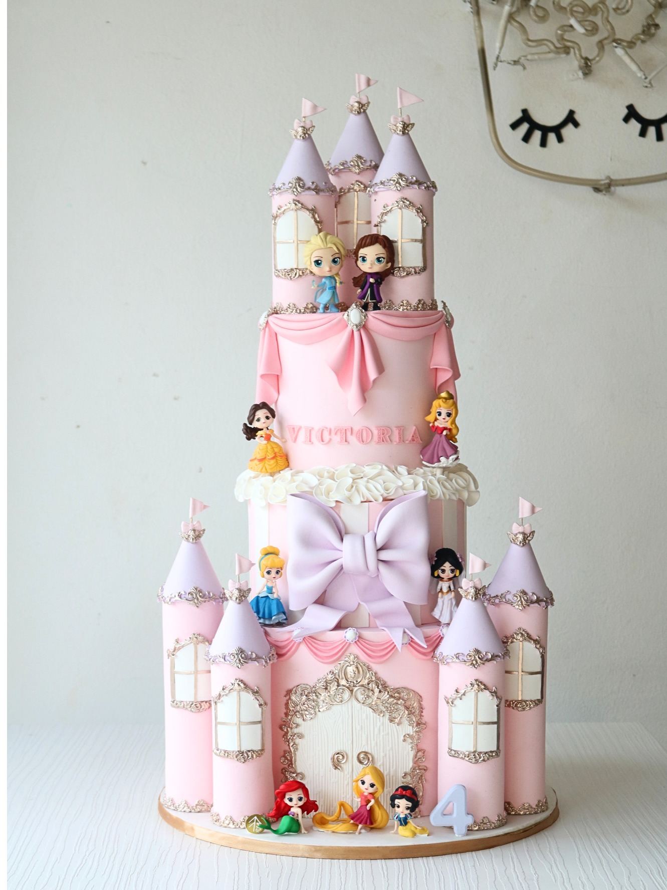 Princess Castle Cake With Toy Figurine