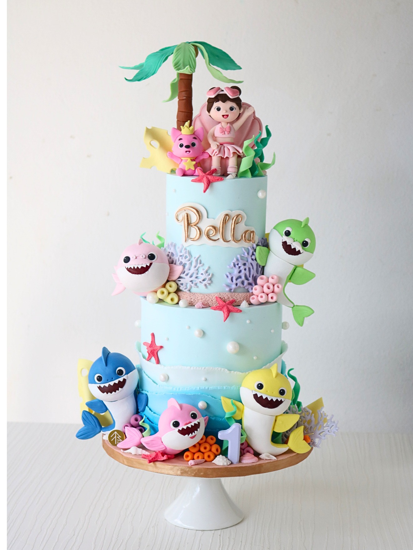 Baby Shark Pool Party Cake 2 Tier