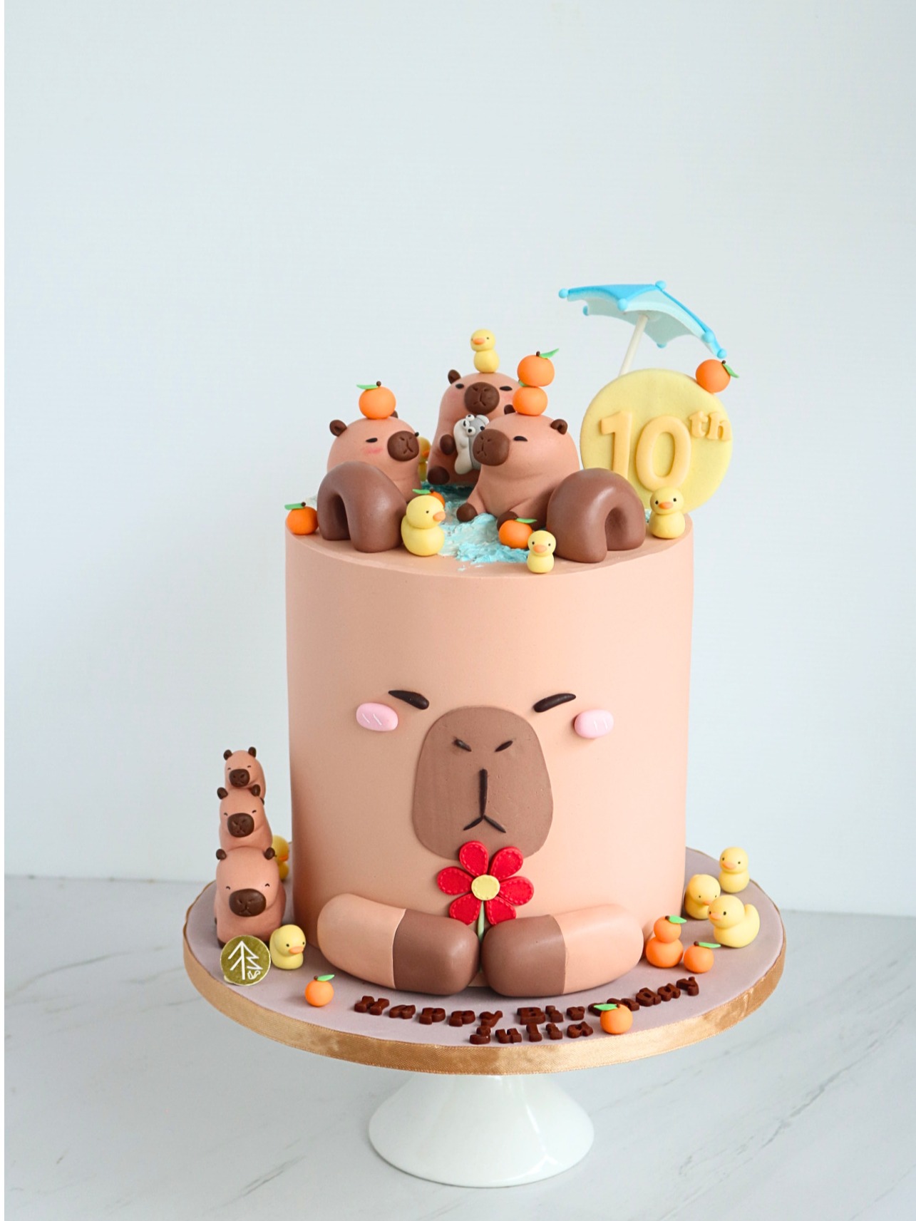 Capybara Onsen Party Cake