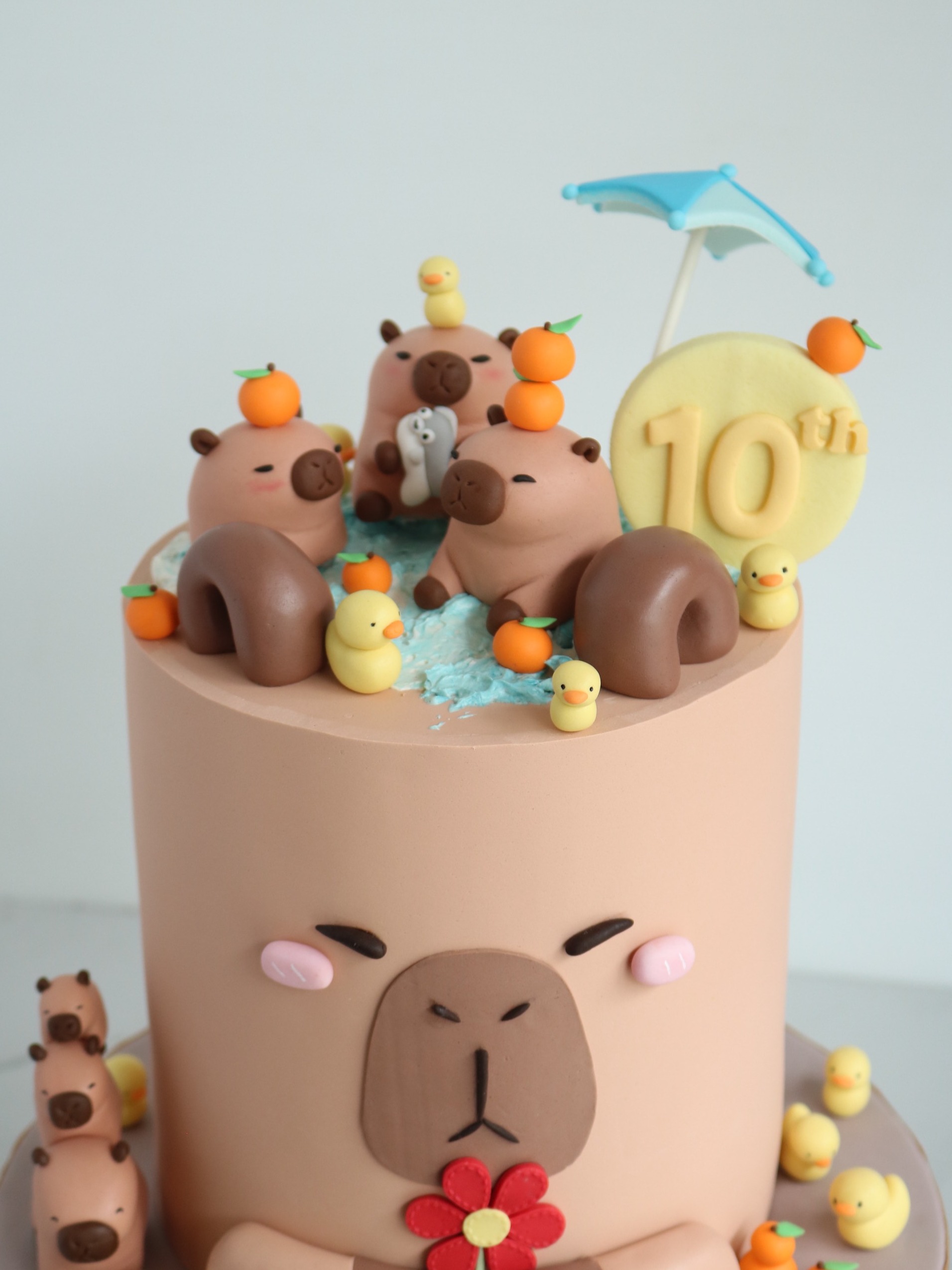 Capybara Onsen Party Cake