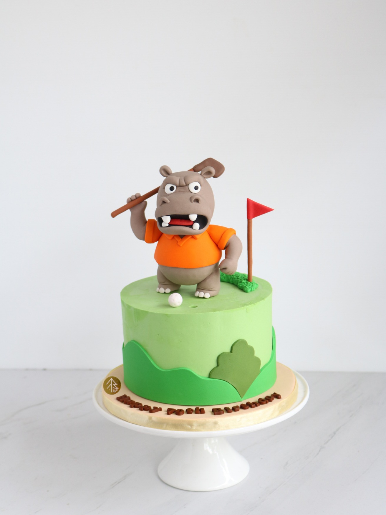 Hippo Golf Cake