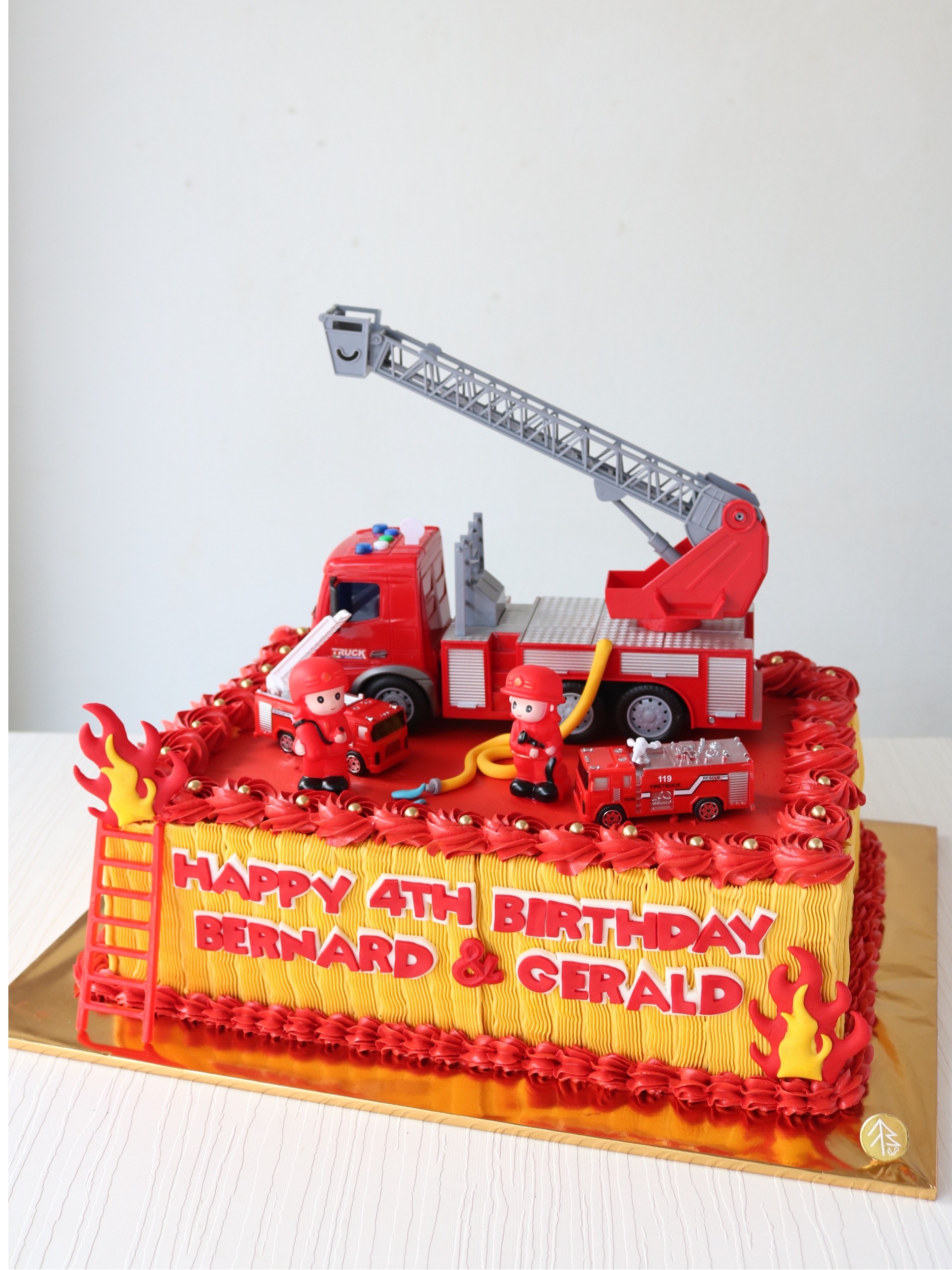Fireman Firetruck Cake