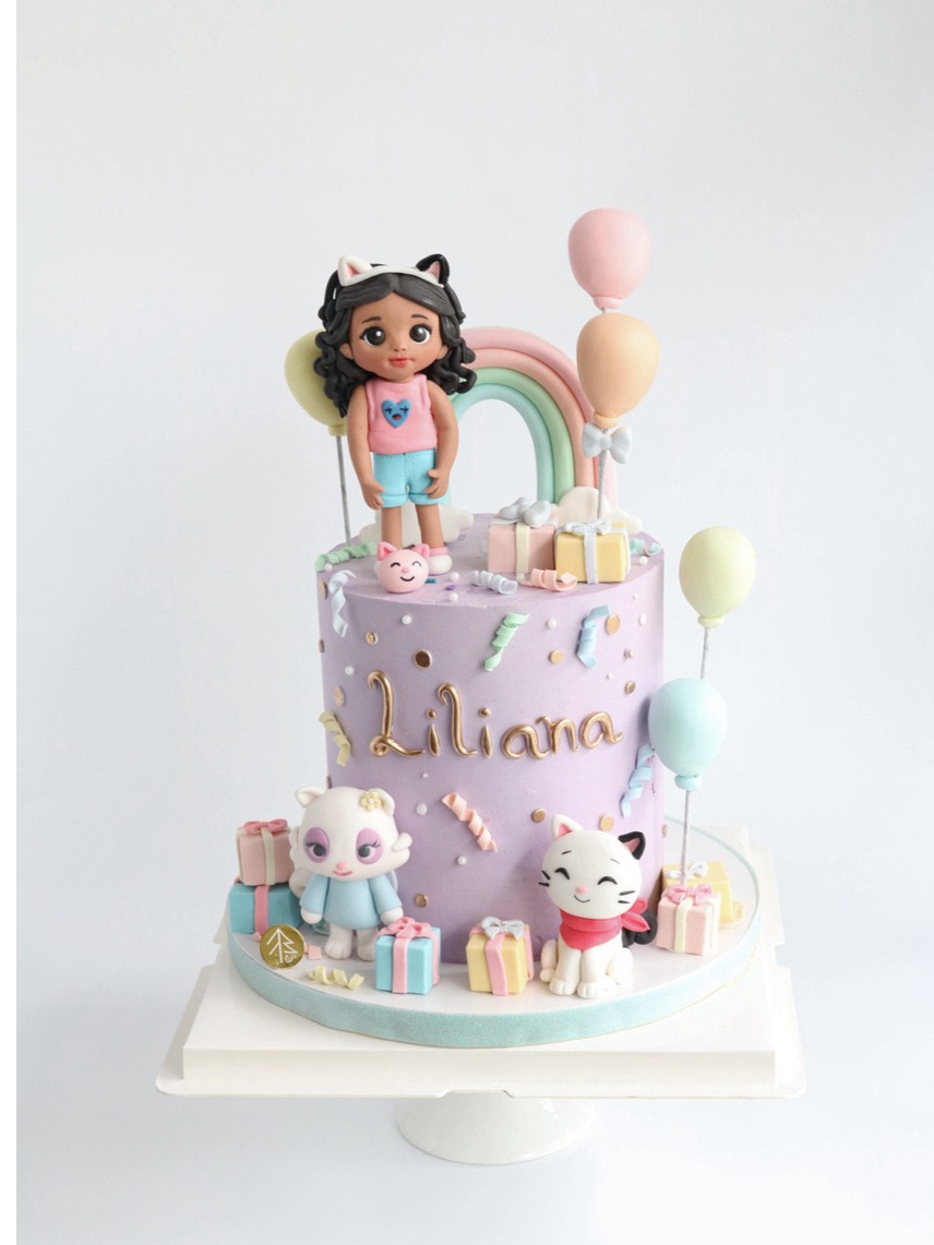 Gabby Dollhouse Cake With Fondant Figurine