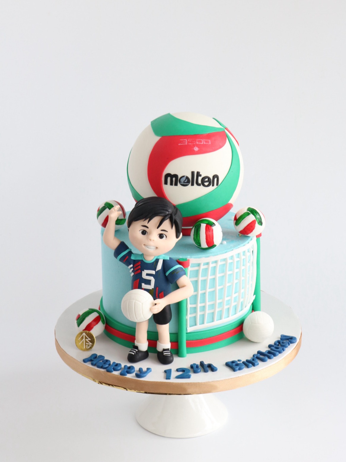 Volleyball Cake With Fondant Figurine