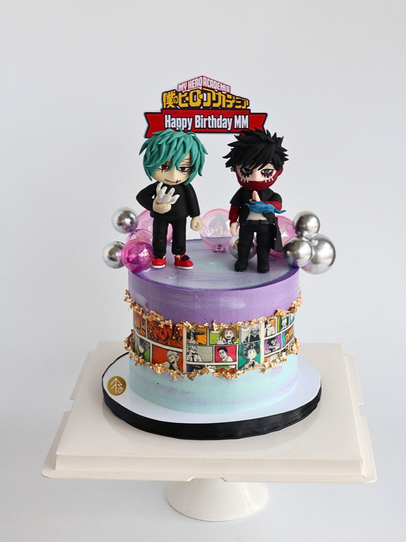 Manga Hero Academia Cake With Fondant Figurine