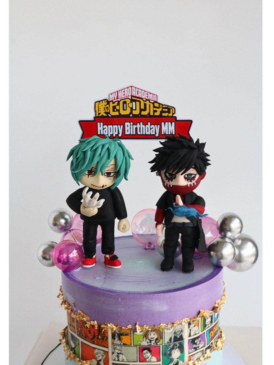 Manga Hero Academia Cake With Fondant Figurine