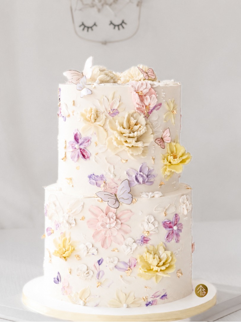 Palette Knife Buttercream Flower Cake
