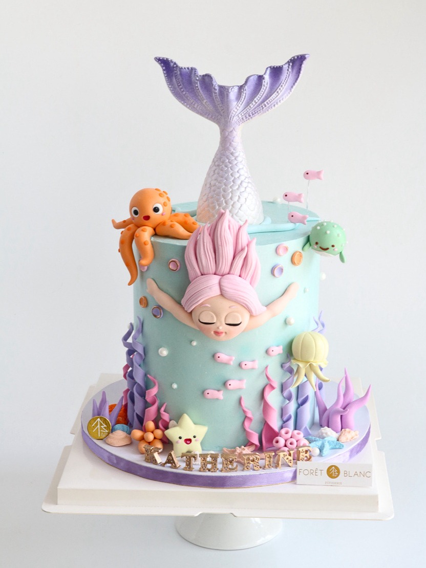 Under Sea Mermaid Cake with Fondant Figurine