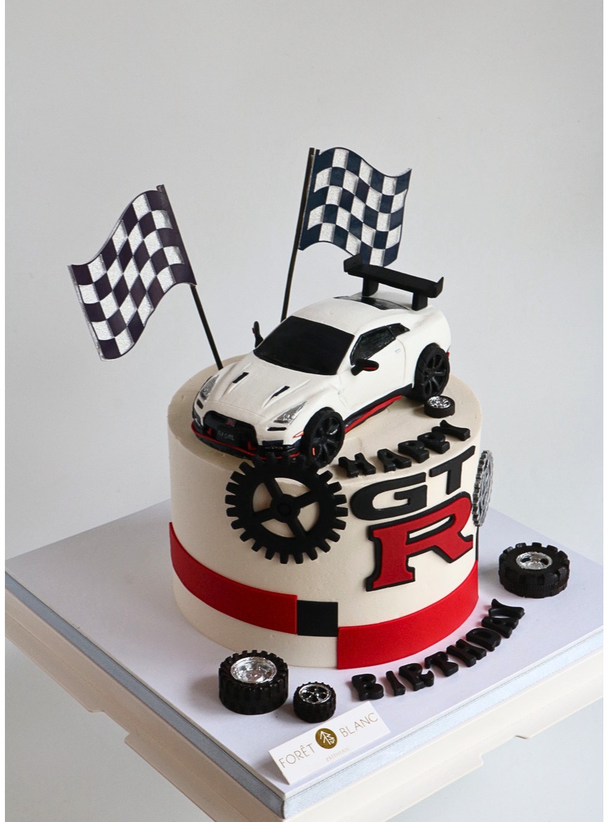 GTR Car Cake With Fondant Car Figurine