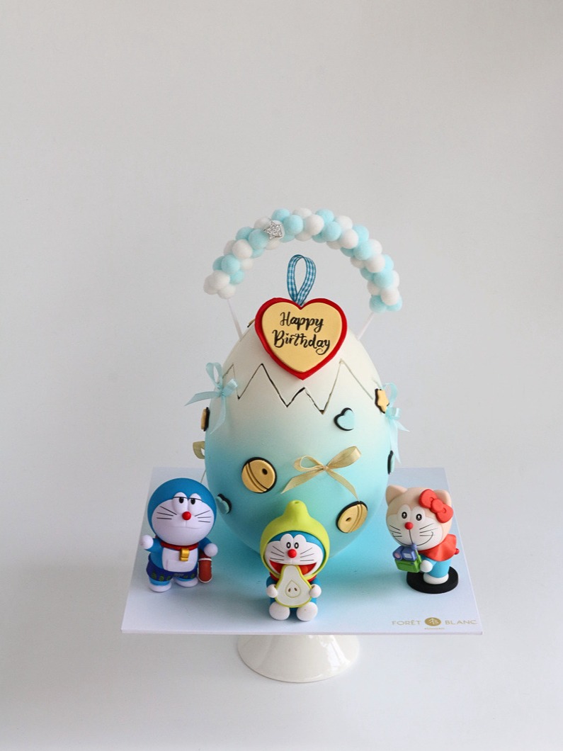 Doraemon Reveal Egg Shape Cake