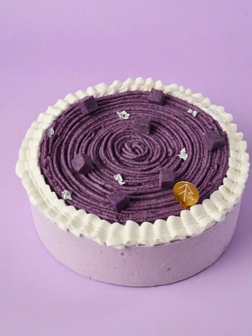 Ube Taro Mochi Cake