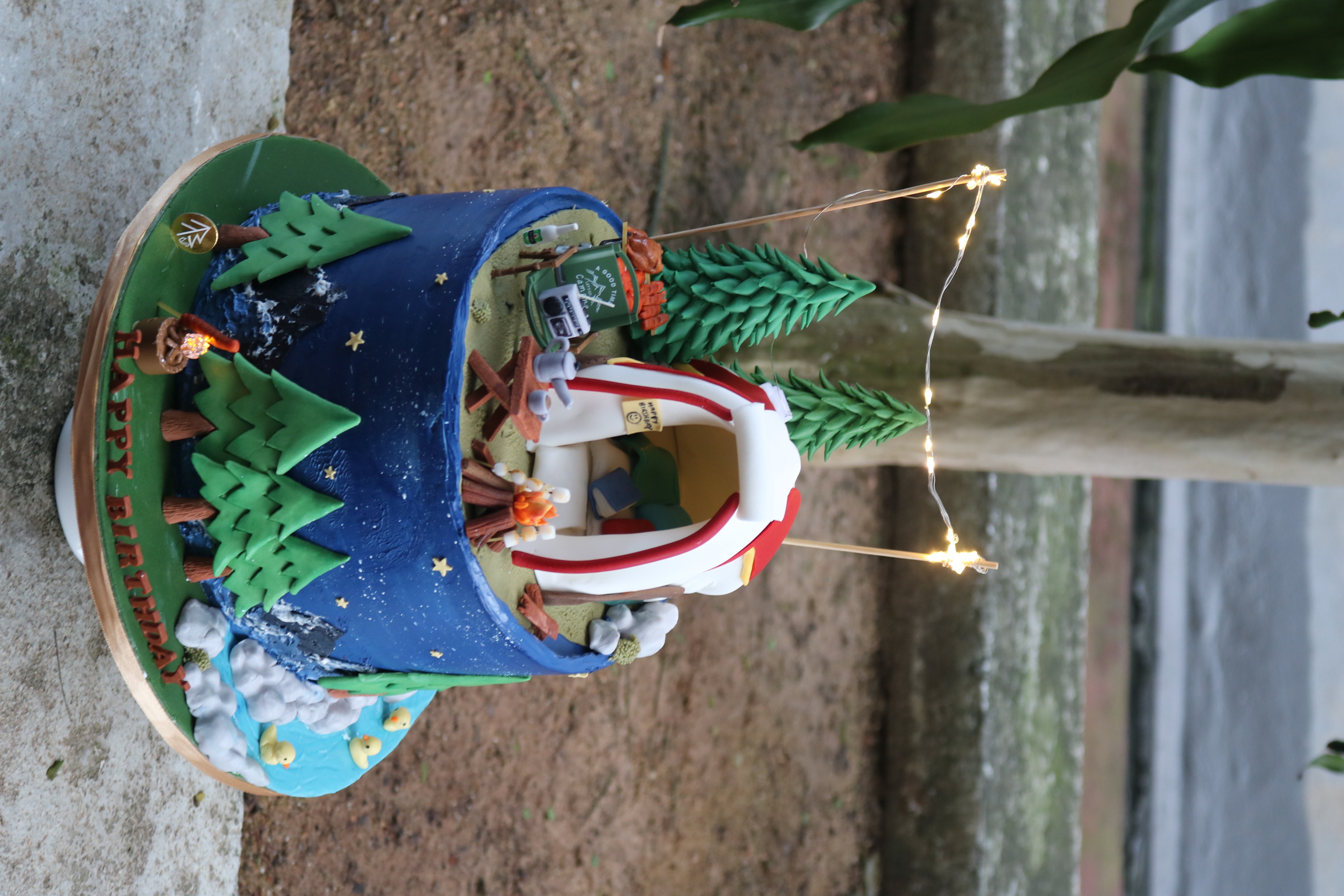 Camping Campfire Cake