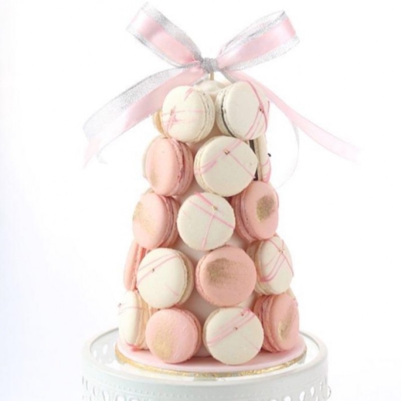 Pink White Macaron Tower