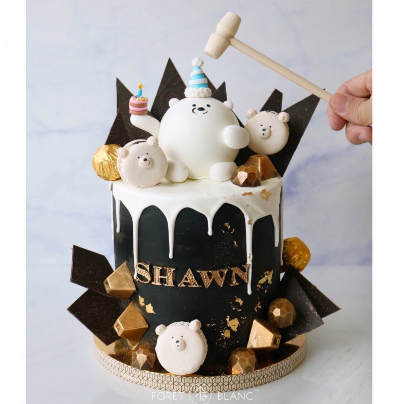 Snow Bear Pinata Buttercream Cake