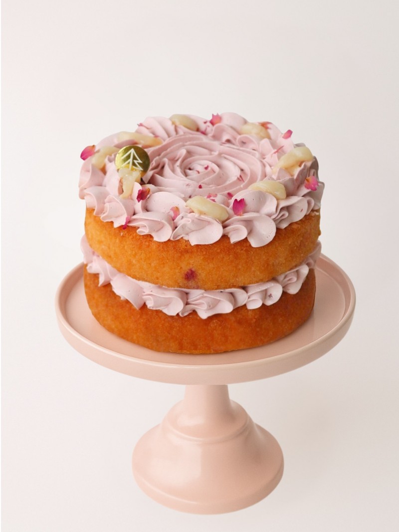 Raspberry Lychee Rose Cake (6 Inch)