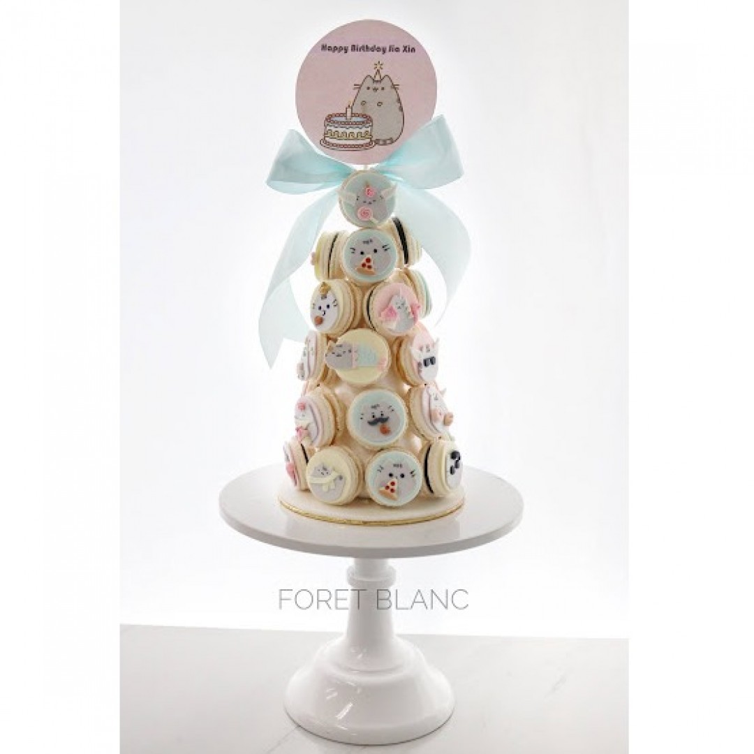 Pusheen Cat Macaron Tower
