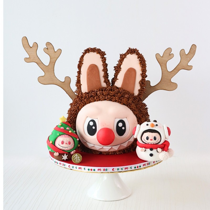 Labubu Rudolph Christmas Cake (With 2 Figurines)