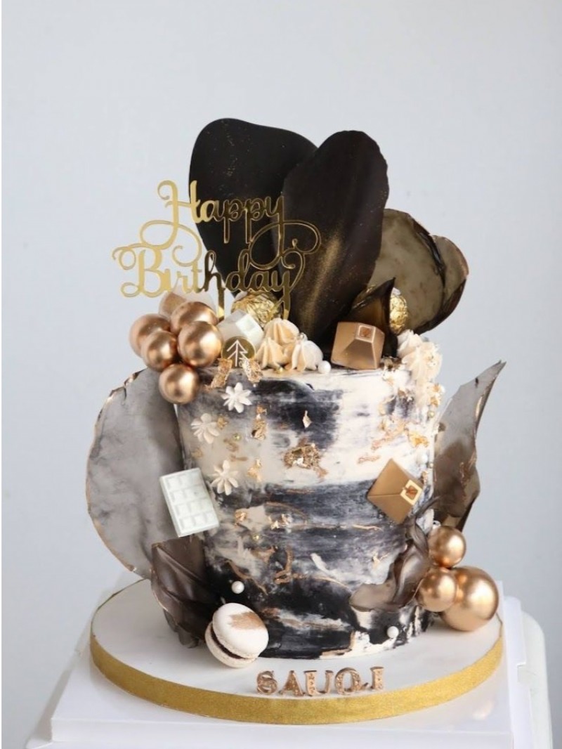 Marble Black Gold Cake