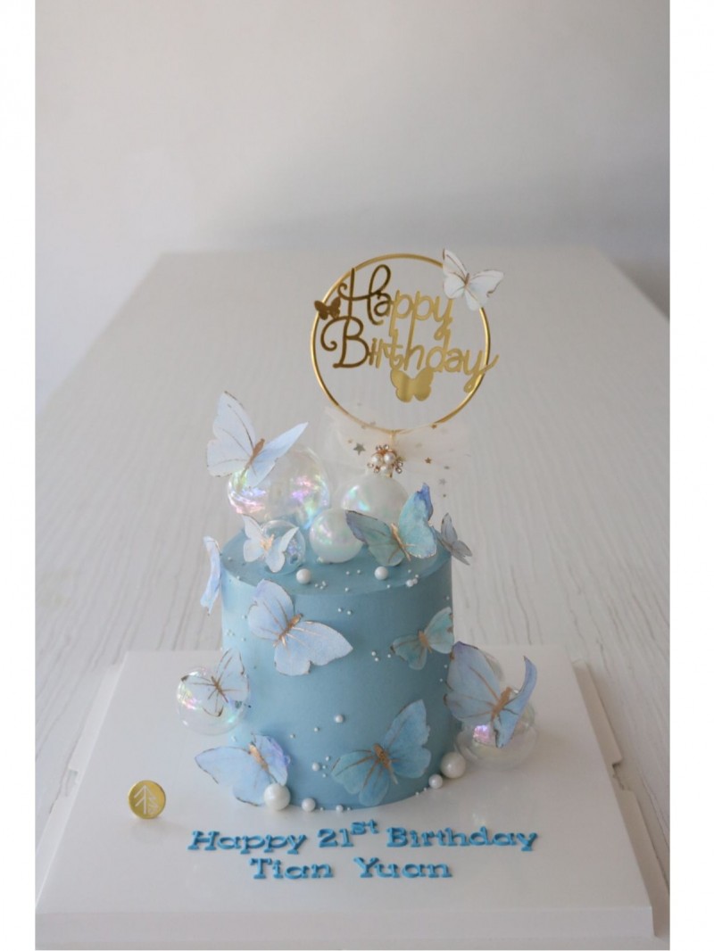 Periwinkle Butterfly Cake
