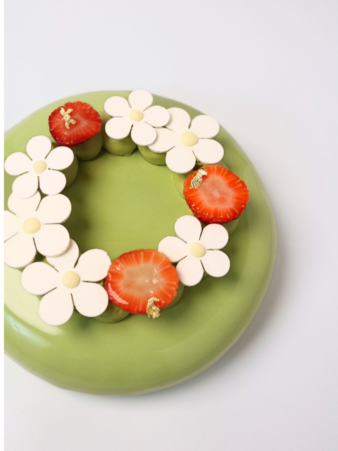 Matcha Strawberry Yuzu Entremet Cake