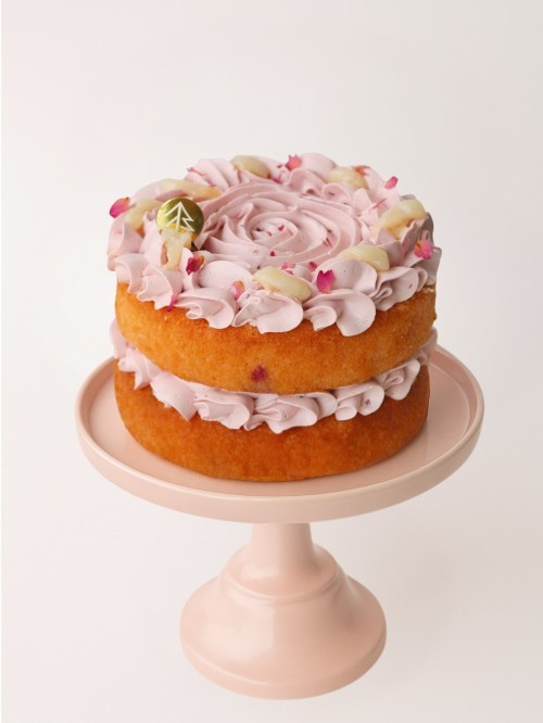 Raspberry Lychee Rose Cake (6 Inch)
