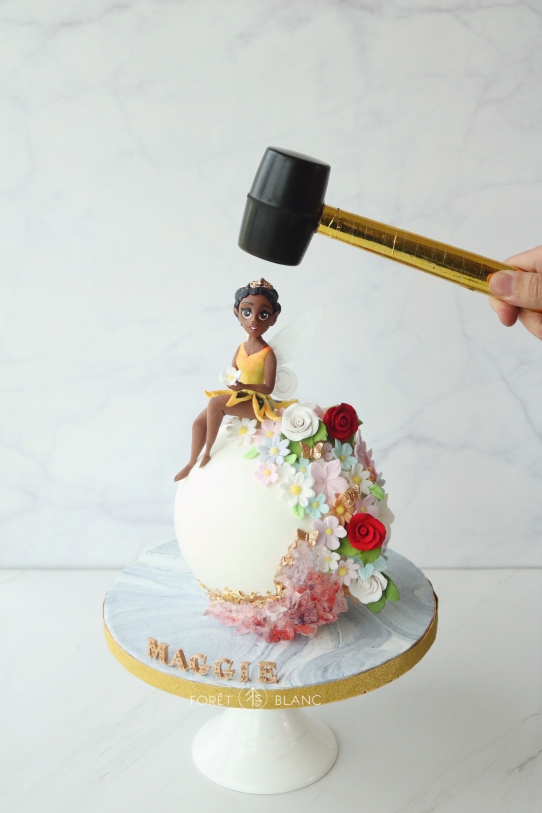 Floral with Geode Chocolate Pinata