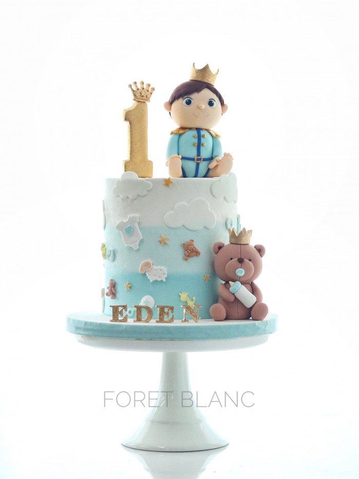 Baby Prince Cake with Teddy Bear