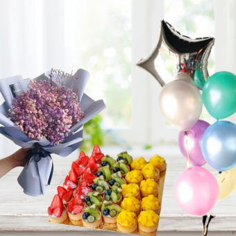 Fruit Tart, Flower & Balloon